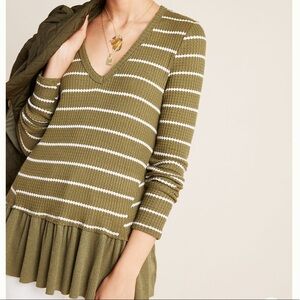 Anthropologie Eri + Ali Tallie Stripe Thermal Tee